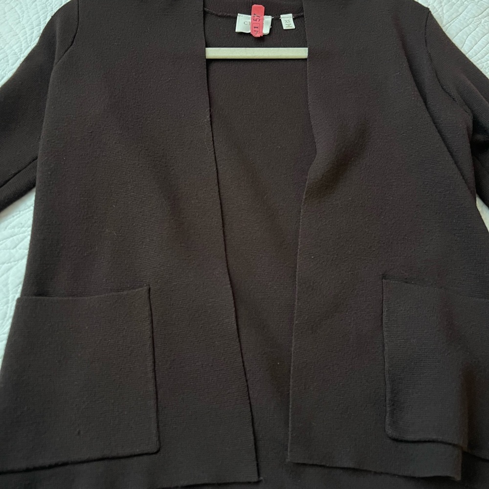 Cyrus Women's Dark Brown Open Front Cardigan